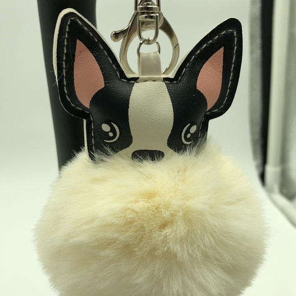 Cute Purse Bling!! French Bulldog Pom-Pom NWT - Picture 2 of 3
